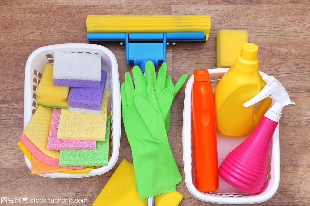 清潔產(chǎn)品和工具的集合